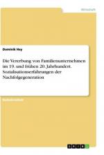 Die Vererbung von Familienunternehmen im 19. und frühen 20. Jahrhundert. Sozialisationserfahrungen der Nachfolgegeneration