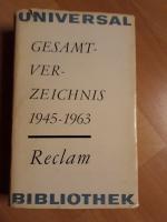 Gesamtverzeichnis 1945-1963 (Reclams Universal-Bibliothek Leipzig)