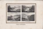 Orig- Lithographie - "Ansichten vom Riesengebirge" 4 Ansichten auf 1 Blatt - Schlesien -