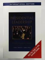 Presidential Leadership: Politics and Policy Making