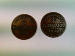 Münzen, 2x 1/4 Kreuzer, 1866 + 1868, Sch