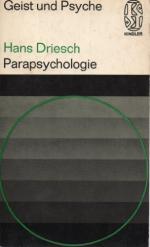 Hans Driesch: Parapsychologie. Mit e. Na