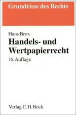 Hans Brox: Handels- und Wertpapierrecht 