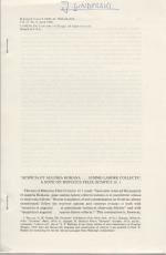 "Auspicia et auguria romana...summo labore collecta": A Note on Minucius Felix Octavius 26.1. [From: Classical Philology, Vol. 77, No. 2, April 1982].