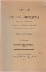 Bulletin Papyrologique 27 (1953). [De la: Revue des Études Grecques, Tome 70, No. 329-330, Année 1957].