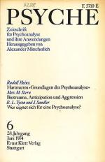 Psyche  28. Jahrgang 1974, Heft 6.