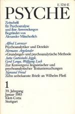 Psyche  39. Jahrgang 1985, Heft 1.