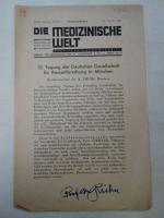 10. Tagung der Deutschen Gesellschaft für Rassenforschung in München * aus dem Besitz von  E r n s t   R ü d i n