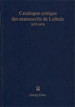 Catalogue critique des manuscrits de Leibniz