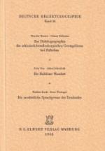 Zur Dialektgeographie des schlesisch-brandenburgischen Grenzgebietes bei Züllichau