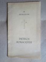 In memoriam Dietrich Bonhoeffer