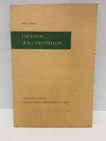 Karl Frank: Einführung in die Textilprüf