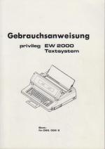 Gebrauchsanweisung : Privileg EW 2000 Textsystem. Best-Nr. 066.0266