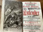 Der Durchlauchtigen Welt zum funffzehndenmal neu vermehrter und verbesserter Geschichts- Geschlechts- und Wappen-Kalender auf das Jahr nach der Heil bringenden Geburt Jesu Christi 1737. Nebst historischer Erklärung eines alten Medaillons von H. Carolo V. .....