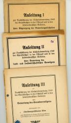 Anleitungen I / II / III zur Durchführung der Einheitsbewertung 1940 des Grundbesitzes in der Ostmark und den sudetendeutschen Gebieten