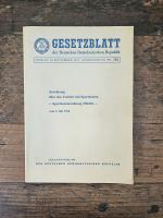 Gesetzblatt der DDR Sonderdruck Nr. 730 - Anordnung über den Verkehr mit Sportbooten