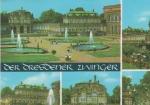 Postkarte: Dresden - Zwingerhof, Kronentor, Mathematisch-Physikalischer Salon, Wallpavillon, Nymphenbad - 1976