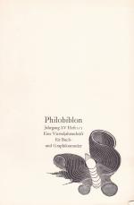 Philobiblon. Eine Vierteljahresschrift f