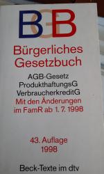 Bürgerliches Gesetzbuch - Vom 1. Juli. 1998 43. Auflage