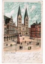 Lithographie Bremen, Ansichtskarte.