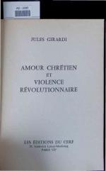 Amour Chretien et Violence Revolutionnaire. AD-2085