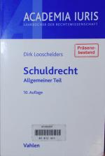 Dirk Looschelders: Schuldrecht; Allgemei