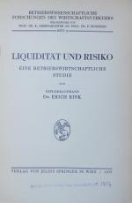 Liquidität und Risiko. Eine betriebswirtschaftliche Studie.