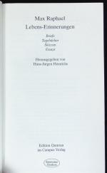 Max Raphael: Lebens-Erinnerungen. Max Raphael: Lebens-Erinnerungen.