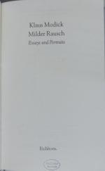 Klaus Modick: Milder Rausch. Essays und 