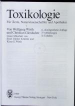 Toxikologie für Ärzte, Naturwissenschaftler und Apotheker.