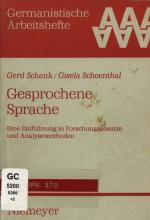 Gerd Schank: Gesprochene Sprache Eine Ei