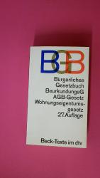 Beck-Texte im dtv, Beck-Texte: BGB. BÜRG Beck-Texte im dtv, Beck-Texte: BGB. BÜRG