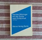 Hannes Böhringer: Auf der Suche nach Ein