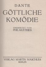 Göttliche  Komödie  --  Übersetzt von Philalethes