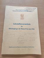 Rat der Stadt Karl-Marx-Stadt: Lehrstell Rat der Stadt Karl-Marx-Stadt: Lehrstell