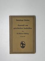 Robert Helbing: Auswahl aus griechischen