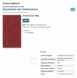 Radbruch, Gustav; Gwinner, Heinrich: Ges Radbruch, Gustav; Gwinner, Heinrich: Ges