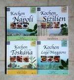 4 X Spezialitäten aus Italien - Kochen wie am Lago Maggiore (Norden) Ligurien, Venetien, Piemont, Kochen wie in der Toskana (Mitte) Latium, Umbrien, Emilia-Romagna, Kochen wie in Napoli (Süden) Apulien, Kalabrien, Abruzzen, auf Sizilien (Inseln) - Sardinien