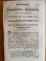 Holzmindisches Wochenblatt. 39 Ausgaben (2 doppelt) der Jahre 1785 (1.Jg.!), 1786 und 1793