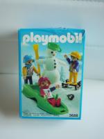 Playmobil ~ Set 3688 ~ 3 Kinder mit Schneemann, Schlitten & Bob ~ 1992 ~