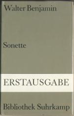 Walter Benjamin: Sonette. Bibliothek Suh
