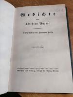 Gedichte von Christian Wagner ausgewählt von Hermann Hesse mit einem Vorwort von Hermann Hesse