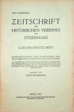 Zeitschrift des Historischen Vereines für Steiermark XXVI. [26.] Jahrgang 1931