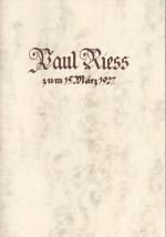 Paul Riess zum 15.März 1927