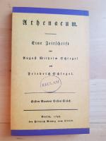 Schlegel, August Wilhelm; Heinrich, Gerd Schlegel, August Wilhelm; Heinrich, Gerd