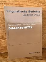 Dialektsyntax (Linguistische Berichte, Sonderheft 5/1993)