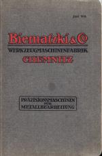 CHEMNITZ BIERNATZKI & CO. WERKZEUGMASCHINENFABRIK MUSTERBUCH 1914