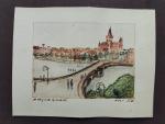 Amsterdam - original Aquarell 1954