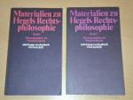 Materialien zu Hegels Rechtsphilosophie Band 1 & 2