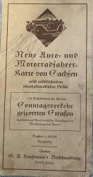 Neue Auto- und Motorradfahrer- Karte von Sachsen nebst anschließendem tschechoslowakischem Gebiet. 1 : 250 000
